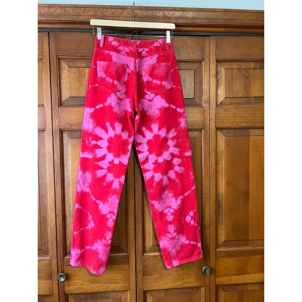 I.AM.GIA Women's Balin High Rise Straight Leg Jean Red Pink Tie Dye Size XS - Picture 7 of 11